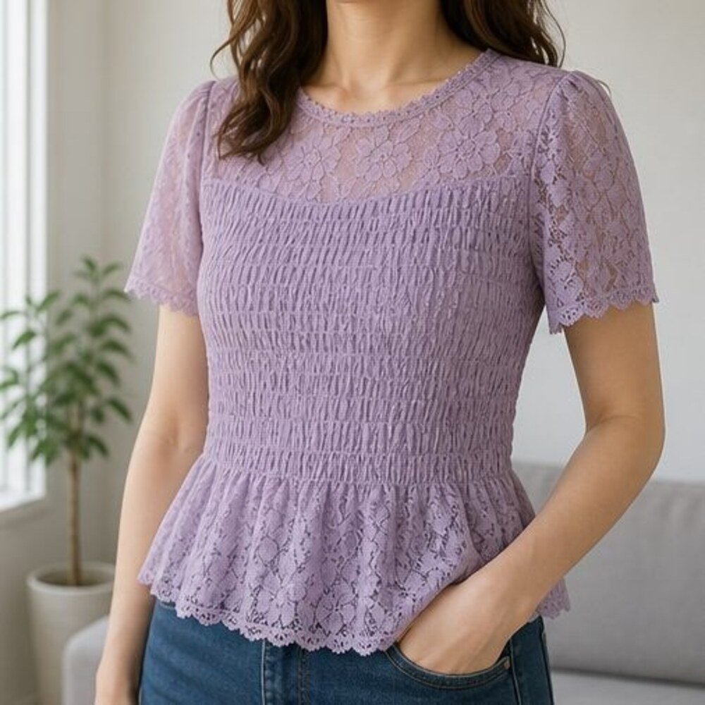 Lilac Smocked Top - Picture 2 of 6